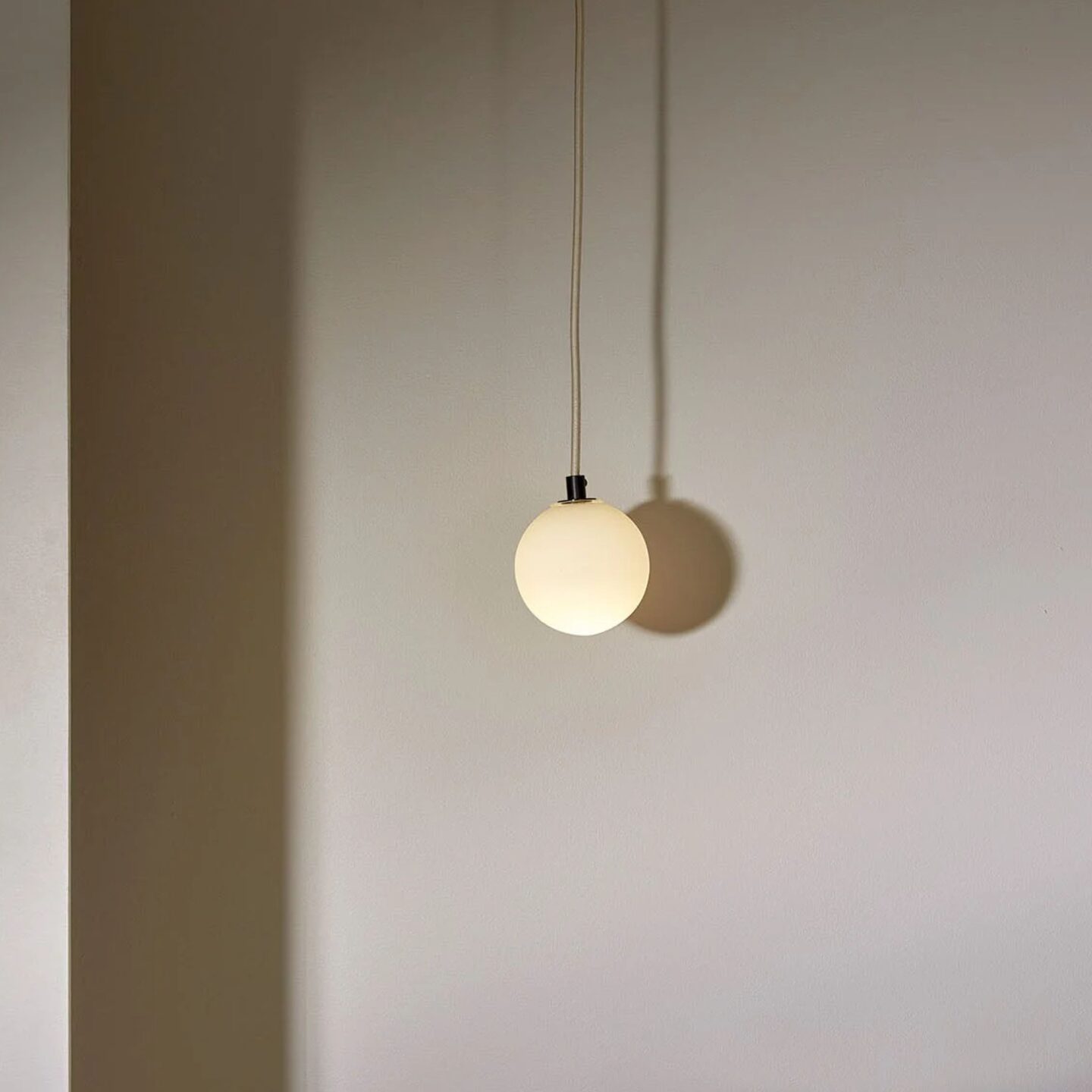 Orb Pendant Small Brushed Black & Fabric Flex